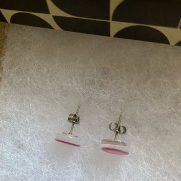 NWOT Sterling Silver Pink Glass Earrings - Picture 3 of 5